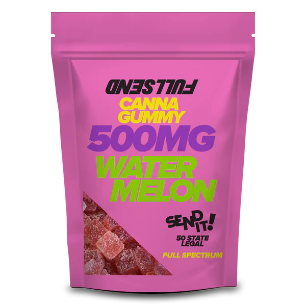 Watermelon flavoured cannabis gummy pack, one of the watermelon THC gummies options in stock